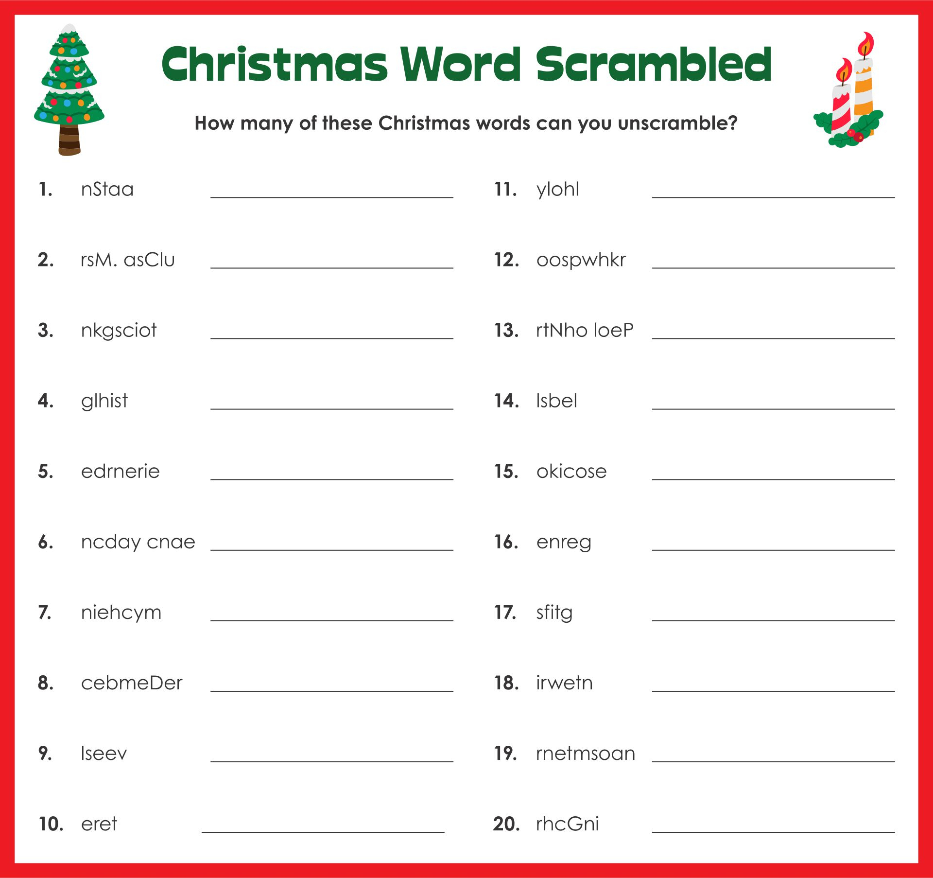 Christmas Brain Teasers - 15 Free Pdf Printables | Printablee intended for Christmas Riddles Printable Worksheets