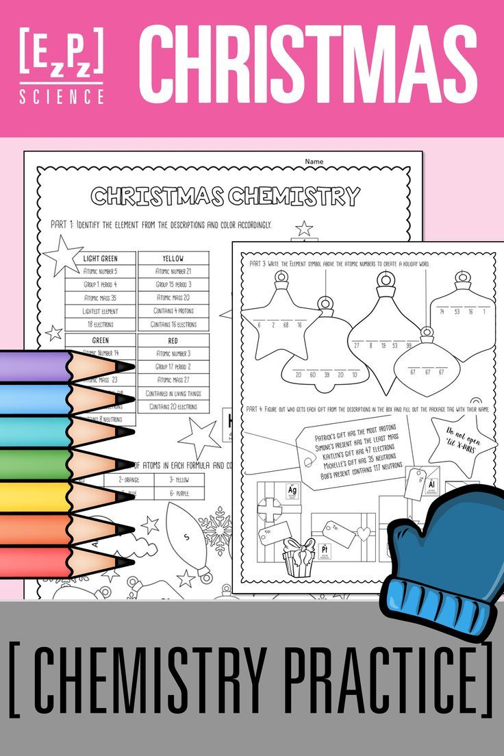 Christmas Chemistry throughout Christmas Chemistry Worksheets Answers