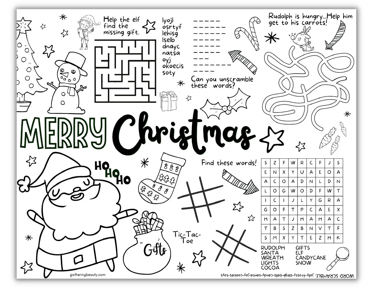 Christmas Coloring Activities For Kids - Free Printable inside Christmas Activity Worksheets For Kids