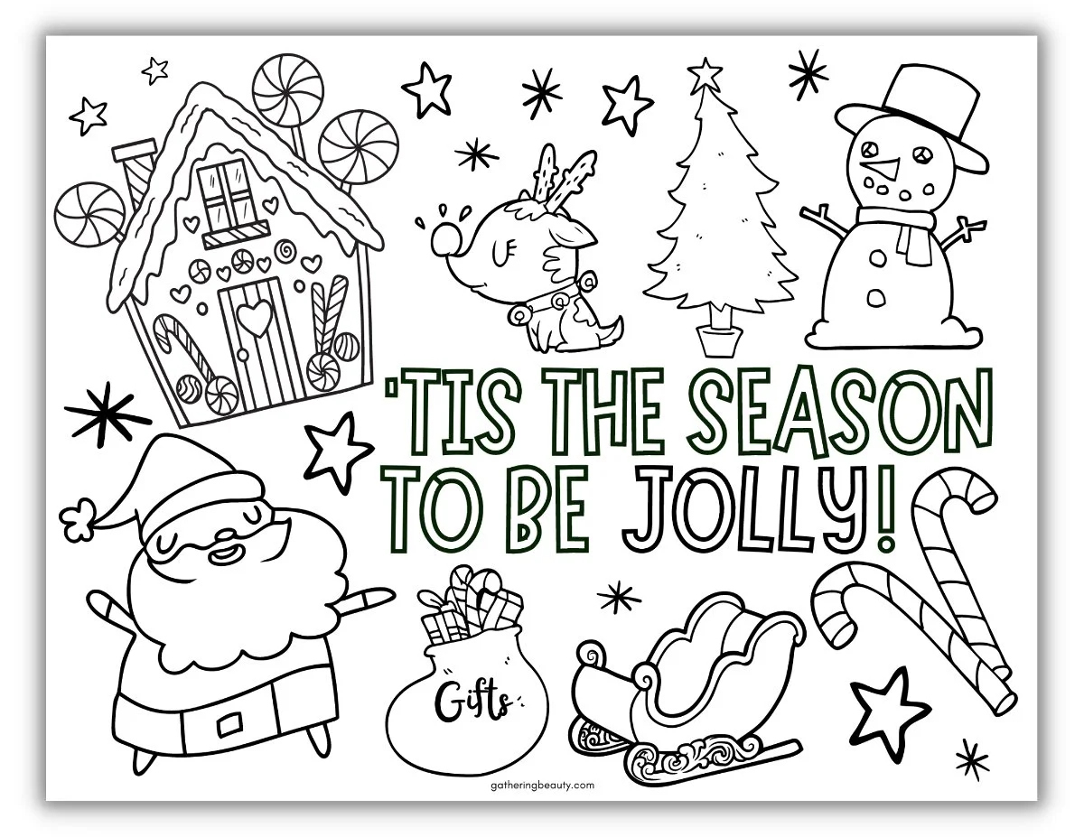 Christmas Coloring Activities For Kids - Free Printable intended for Kindergarten Christmas Coloring Worksheets
