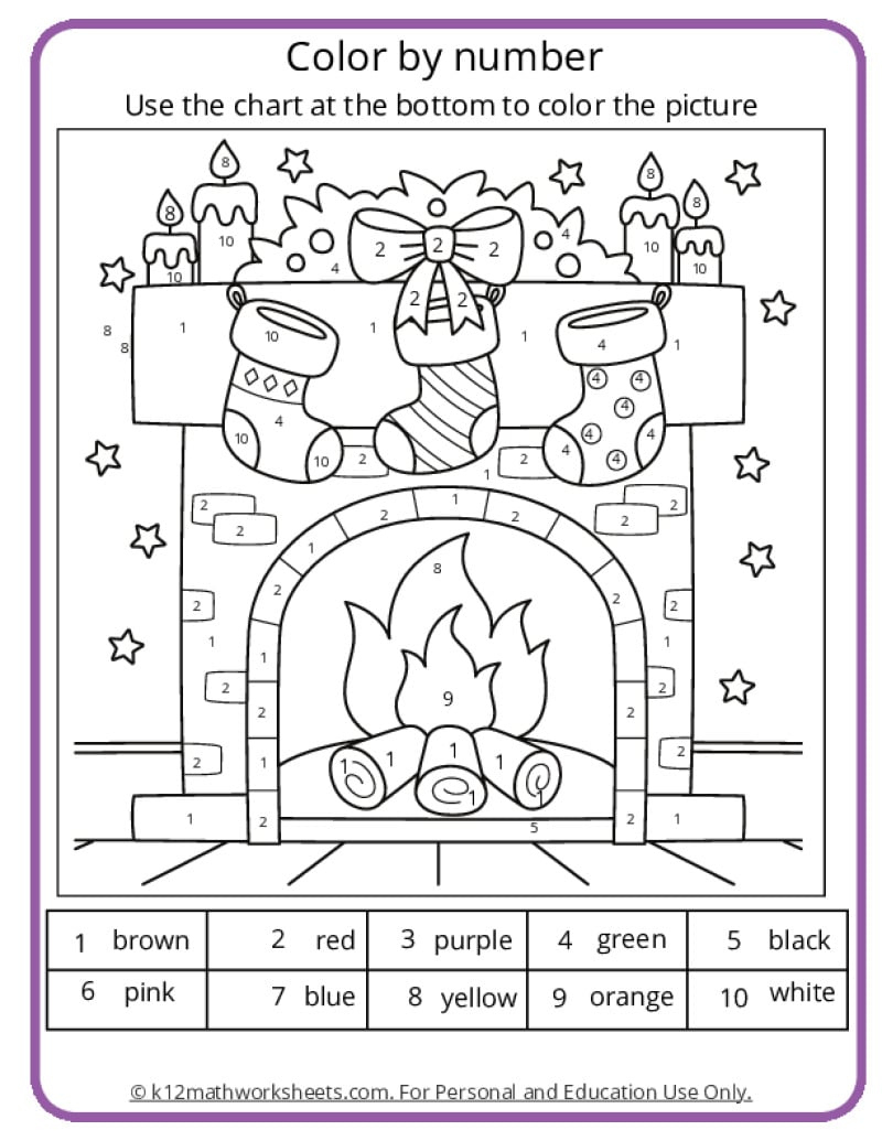Christmas Colornumber Pages regarding Multiplication Christmas Coloring Worksheets