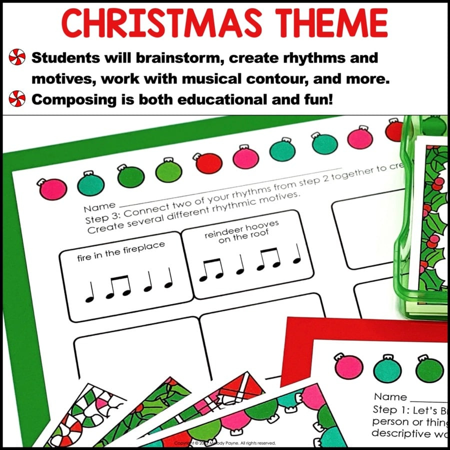 Christmas Composing Guided Music Composition Activity And pertaining to Christmas Music Theory Worksheets