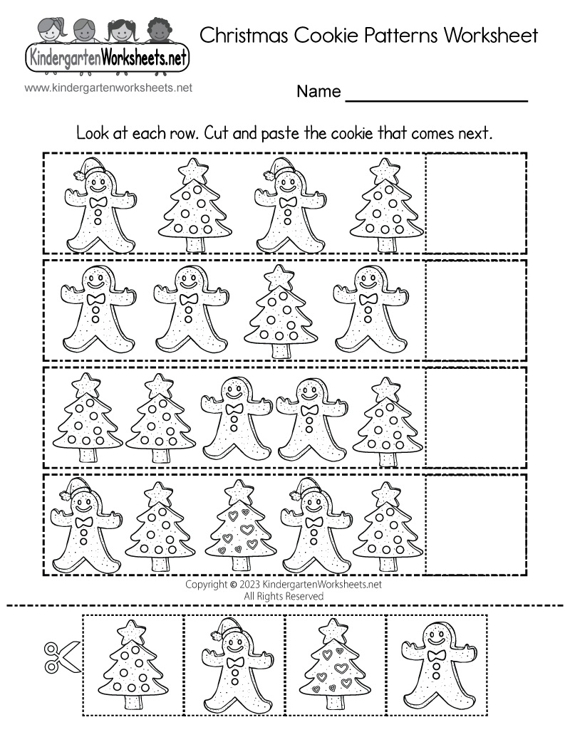 Christmas Cookie Patterns Worksheet - Free Printable, Digital, & Pdf within Christmas Pattern Worksheets For Kindergarten