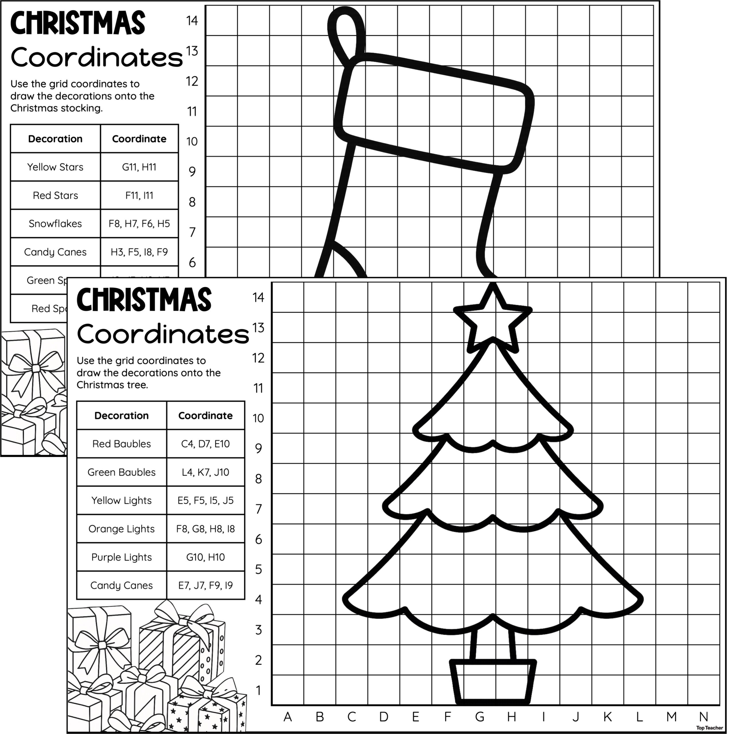 Christmas Coordinates Worksheets - Top Teacher pertaining to Christmas Coordinates Worksheets Free
