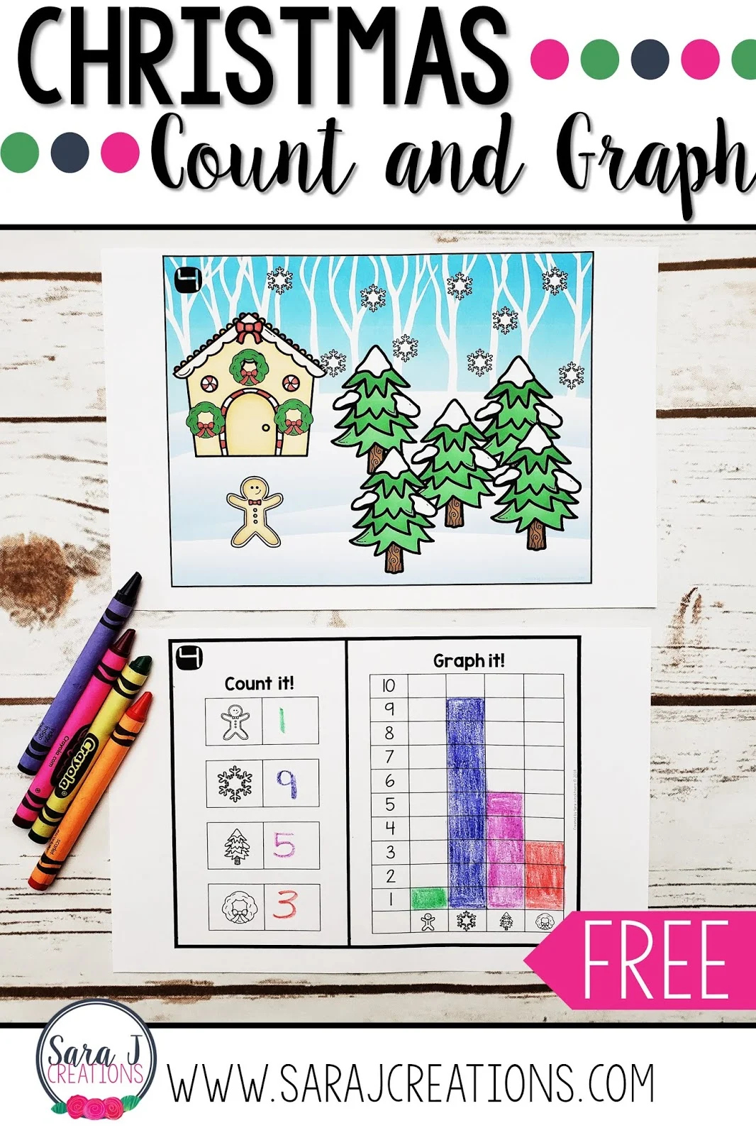 Christmas Count And Graph | Sara J Creations intended for Free Printable Christmas Graphing Worksheets