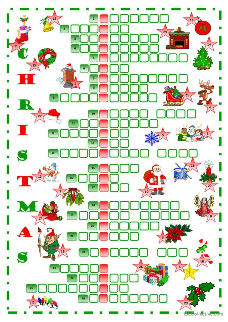 Christmas Crossword Crossword: English Esl Worksheets Pdf & Doc throughout Christmas Crossword Worksheets