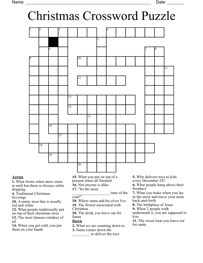 Christmas Crossword Puzzle - Wordmint with Christmas Crossword Puzzle Worksheets Answers