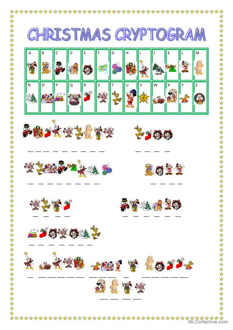 Christmas Cryptogram Warmer, Filler…: English Esl Worksheets Pdf &amp;amp; Doc regarding Free Printable Christmas Cryptogram Worksheets