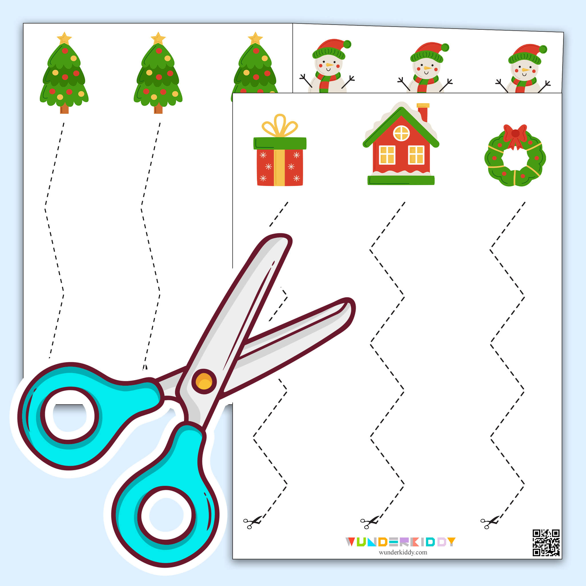 Christmas Cutting Templates Printable Pdf regarding Free Christmas Cutting Worksheets
