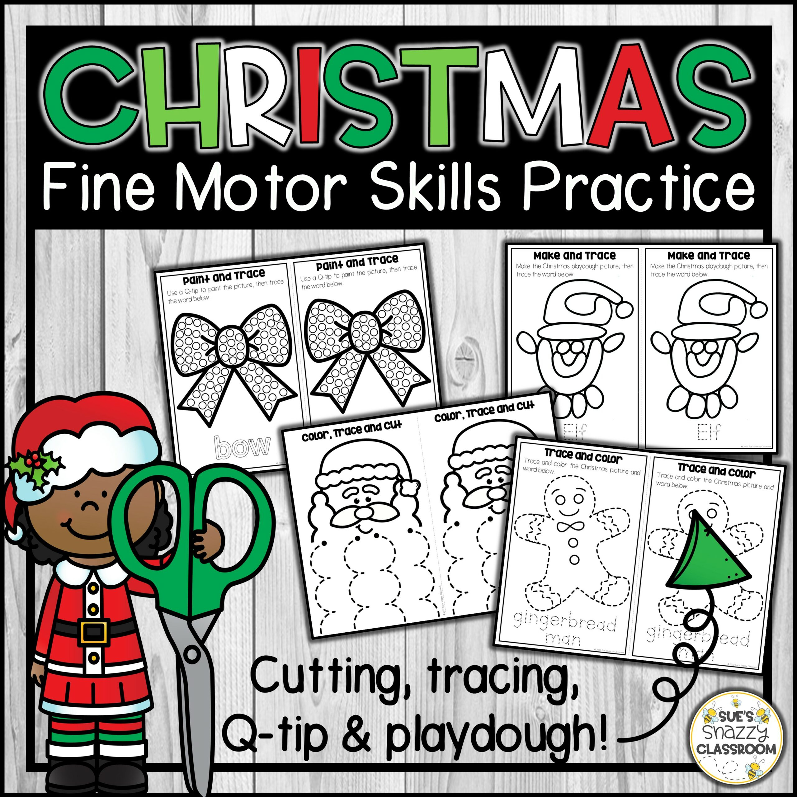 Christmas Fine Motor Skills Practice Activity | Cutting, Tracing throughout Christmas Fine Motor Skills Worksheets