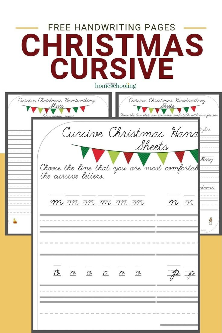 Christmas Free Printable Cursive Handwriting Worksheets pertaining to Christmas Cursive Handwriting Worksheets