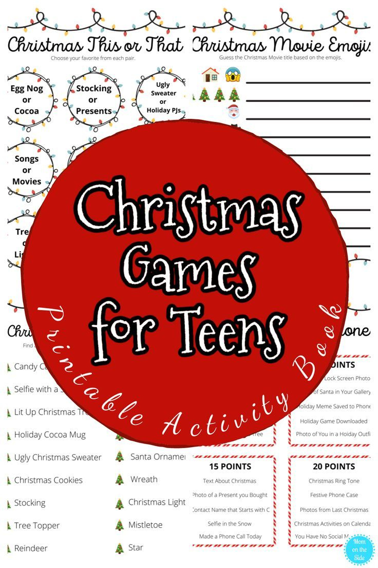 Christmas Games For Teens Activity Book in Christmas Worksheets For Teens