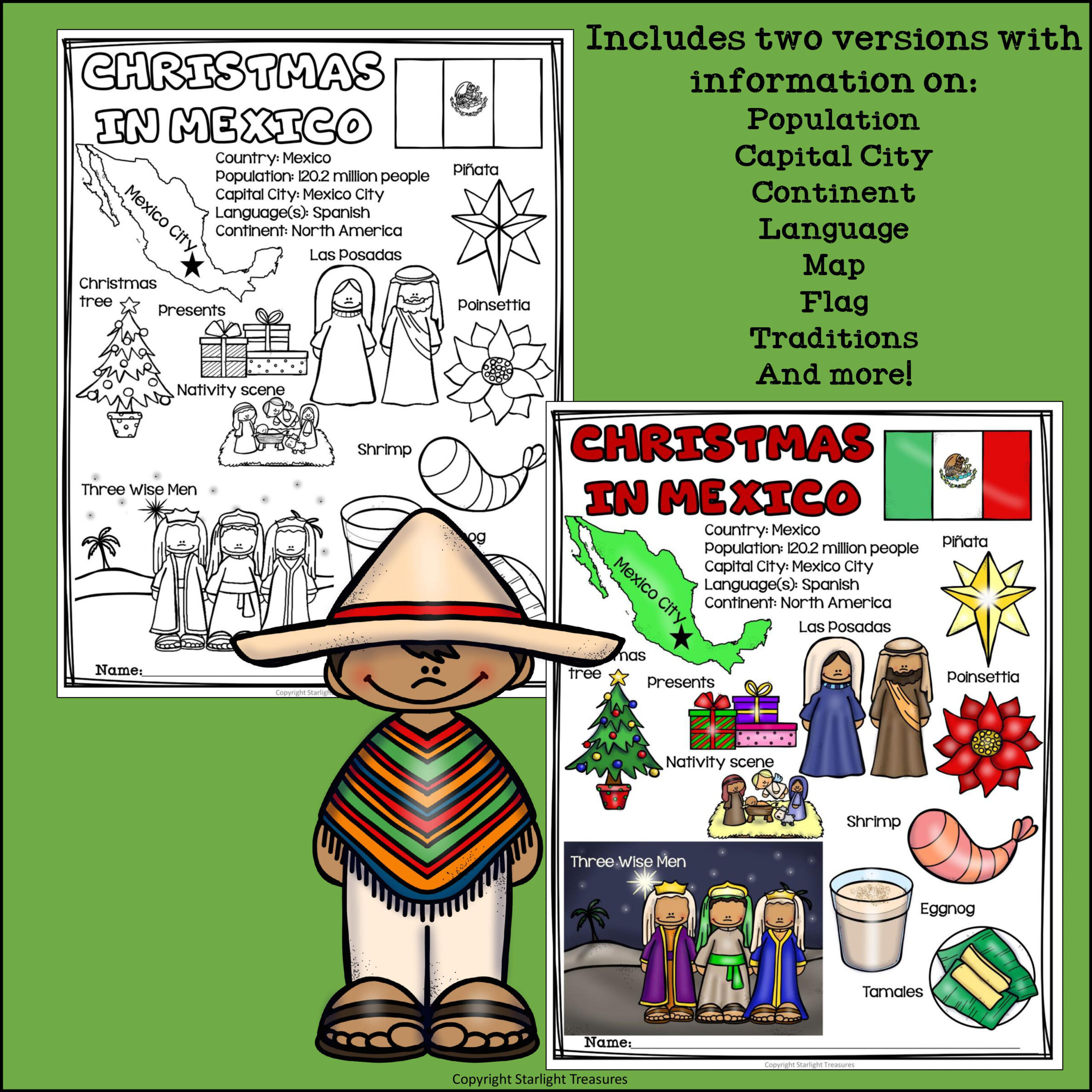 Christmas In Mexico Fact Sheet For Early Readers - Classful with regard to Christmas in Mexico Worksheets