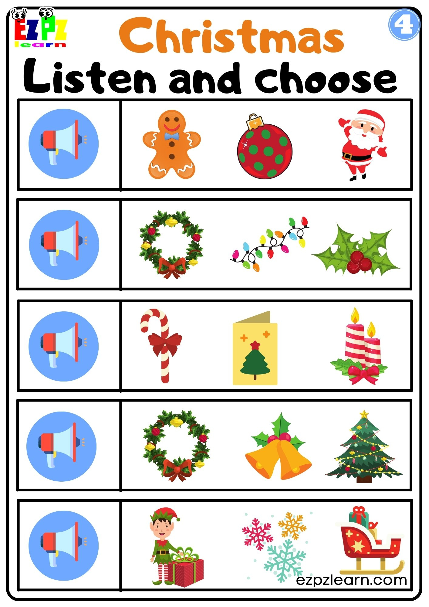 Christmas Interactive Worksheet Listen And Choose The Correct with regard to Christmas Worksheets For Students