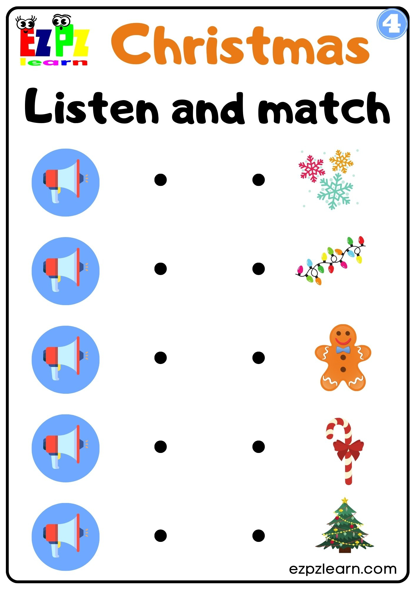 Christmas Interactive Worksheet Listen And Match The Correct inside Free Printable Christmas Matching Worksheets