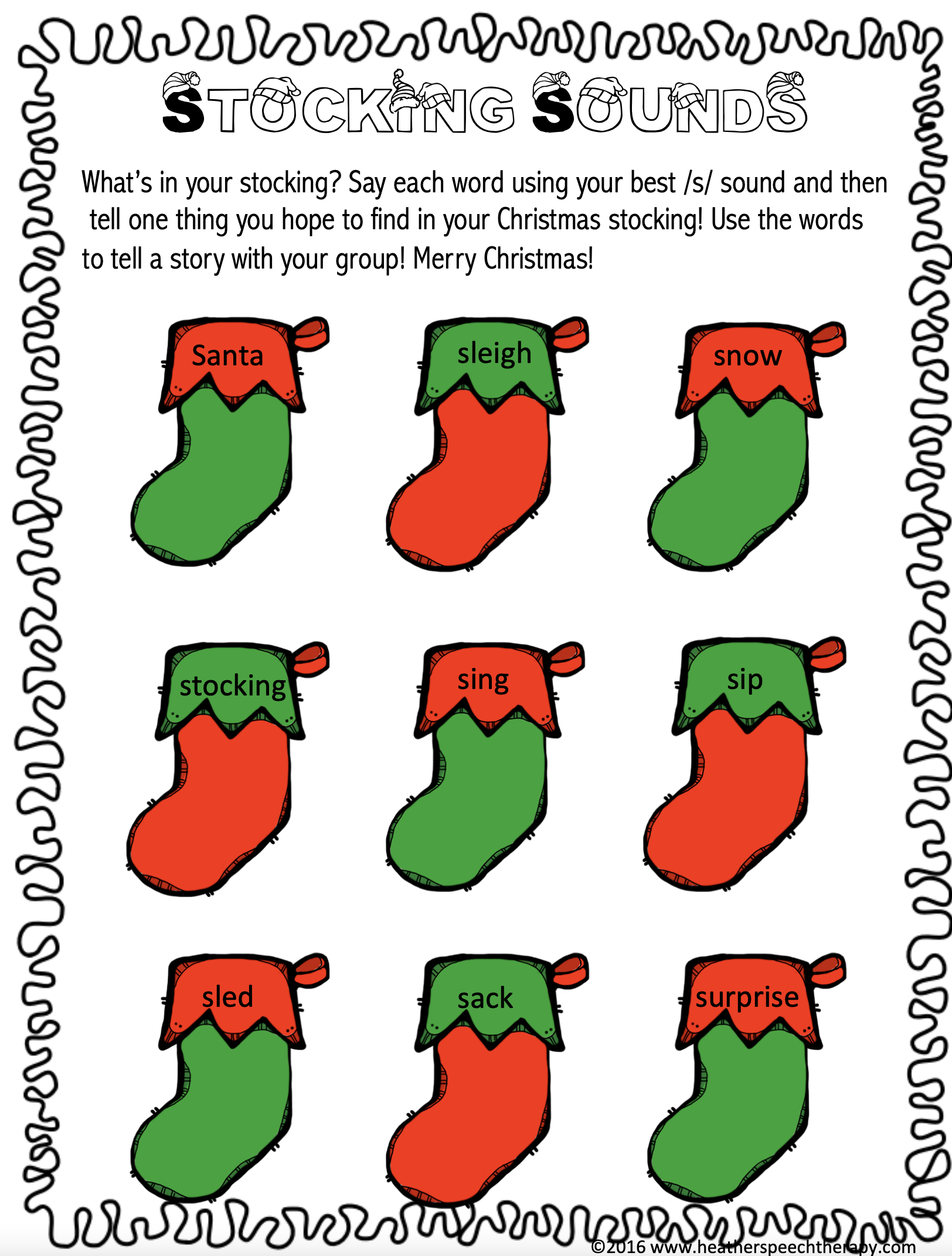 Christmas Language And Articulation Bundle inside Christmas Speech Therapy Worksheets