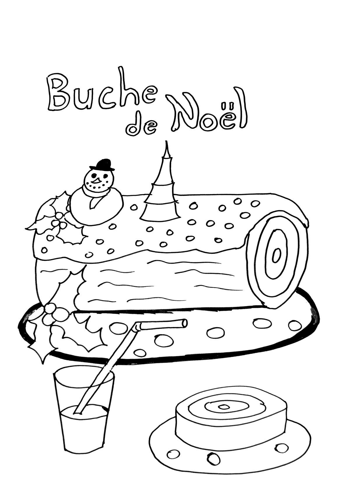 Christmas Log - Christmas Coloring Pages For Adults pertaining to French Christmas Colouring Worksheets