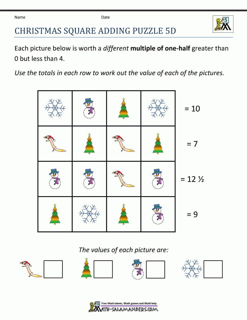 Christmas Math 5Th Grade Worksheets within Free Printable Christmas Worksheets For 5th Grade