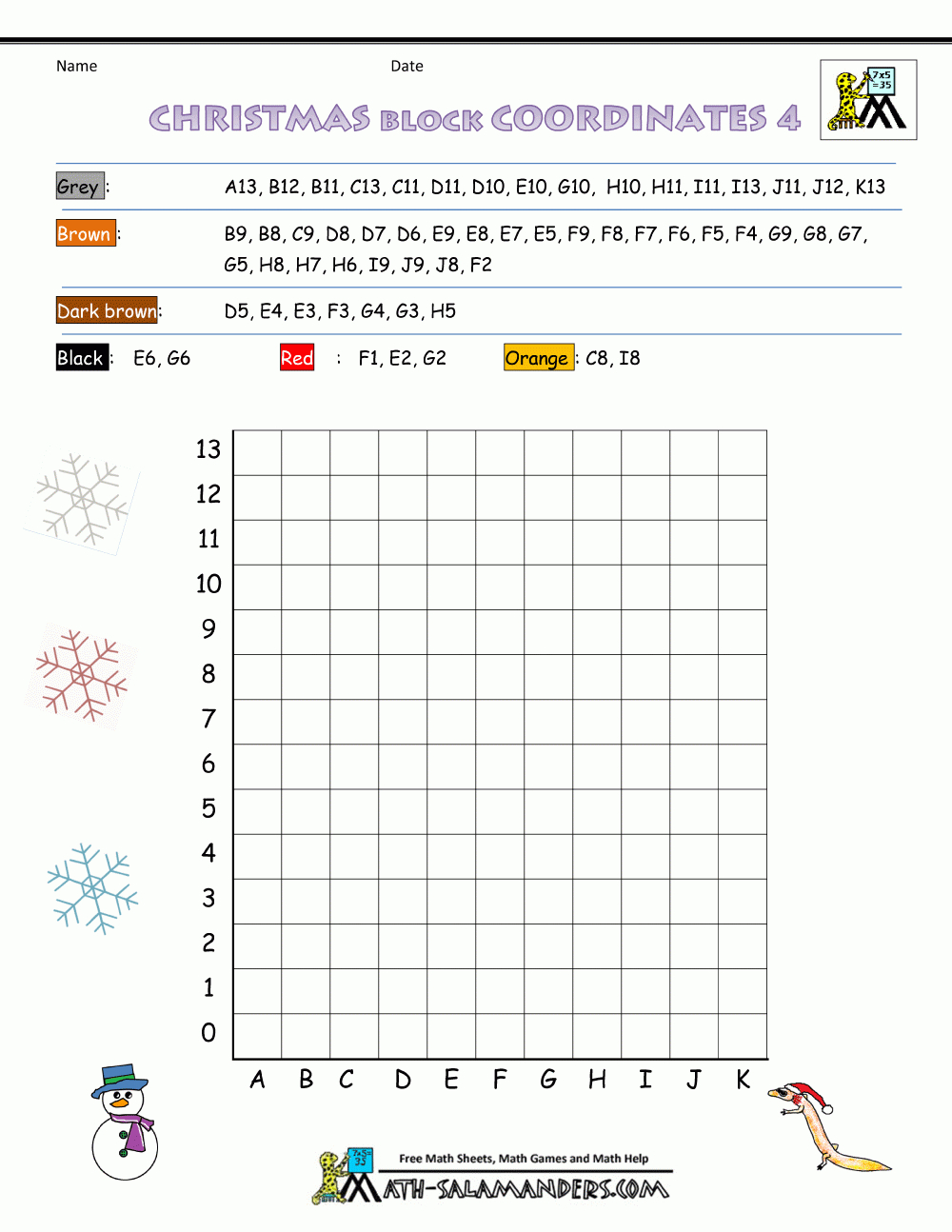 Christmas Math Activities within Free Christmas Coordinates Worksheets