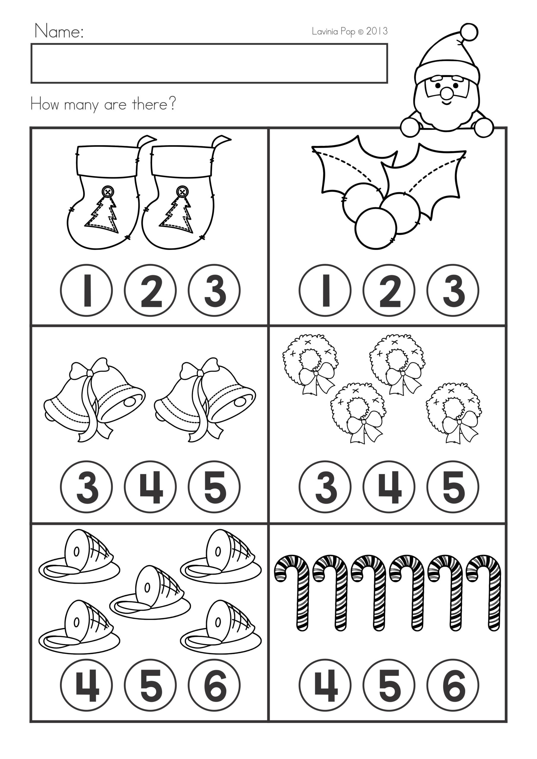 Christmas Math & Literacy Worksheets & Activities No Prep in Preschool Christmas Math Worksheets