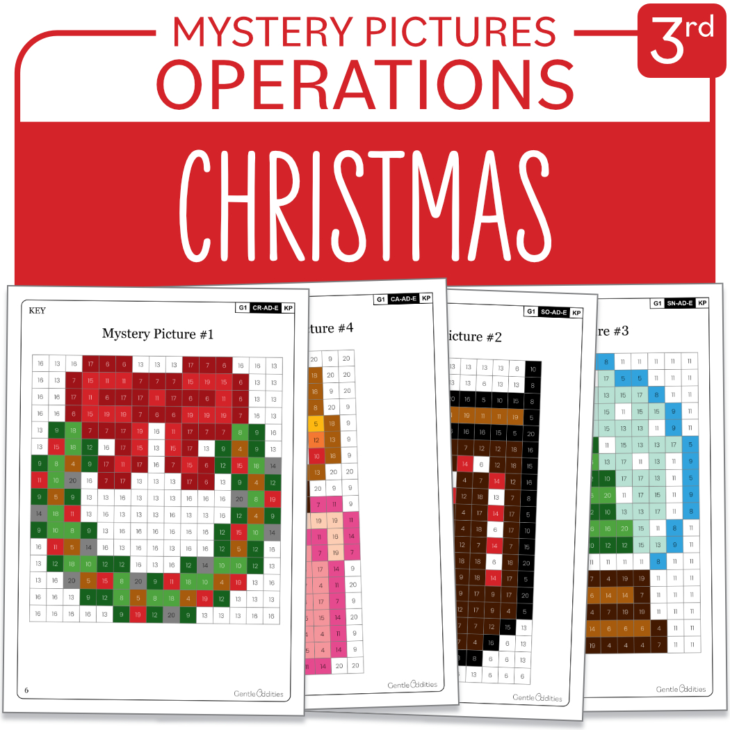 Christmas Math Mystery Pictures Grade 3: Addition Subtraction within Christmas Mystery Picture Math Worksheets