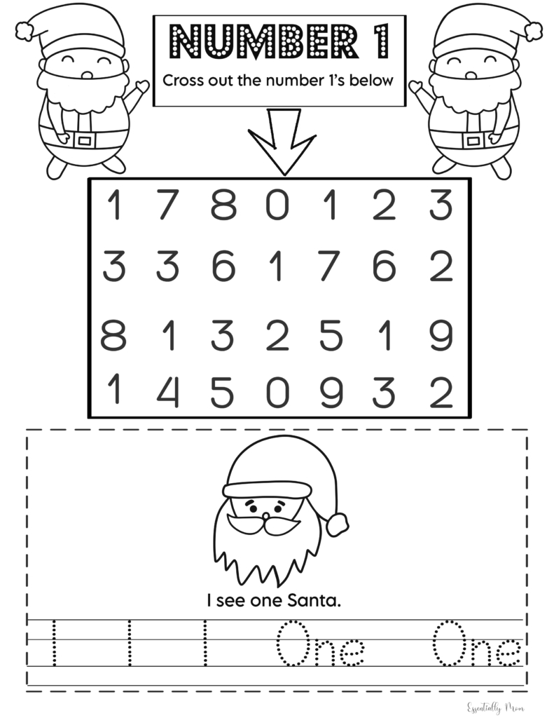 Christmas Math Worksheets For Preschoolers | Pre K Number within Christmas Math Worksheets Pre-K