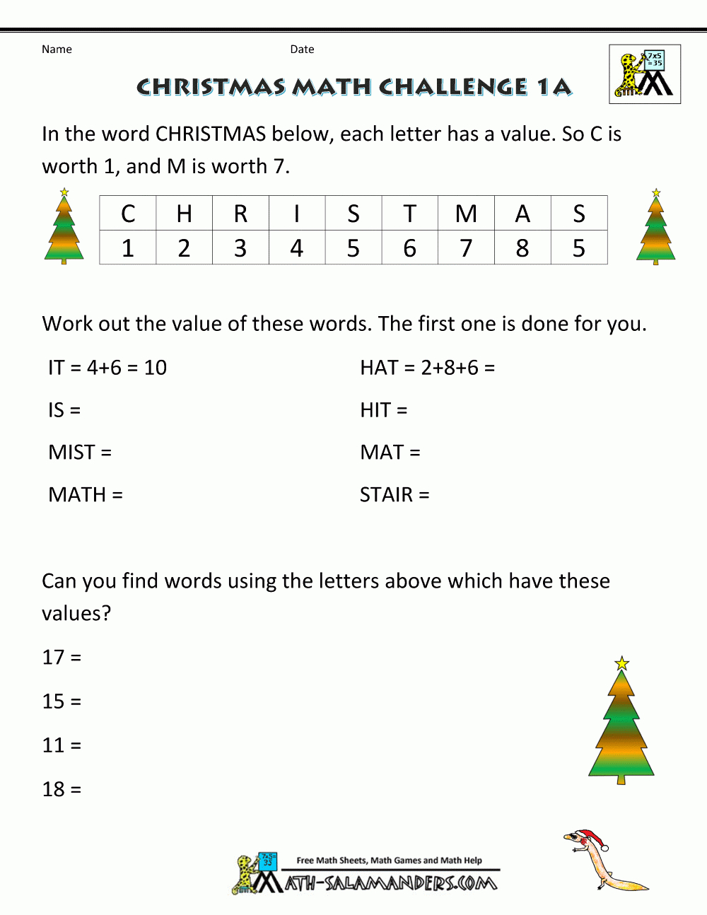 Christmas Math Worksheets intended for Christmas Math Worksheets For 5Th Grade