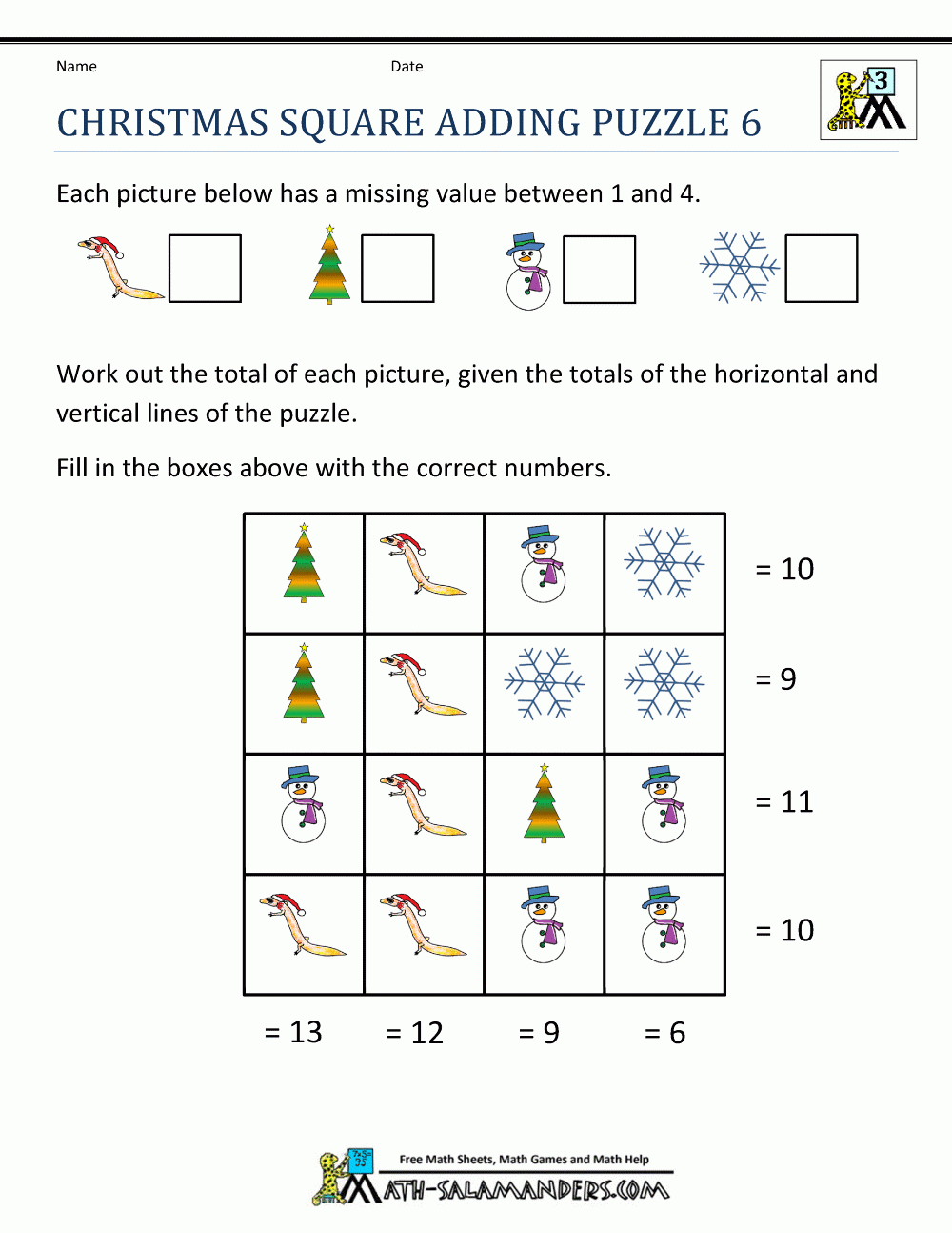 Christmas Math Worksheets intended for Christmas Math Worksheets Middle School
