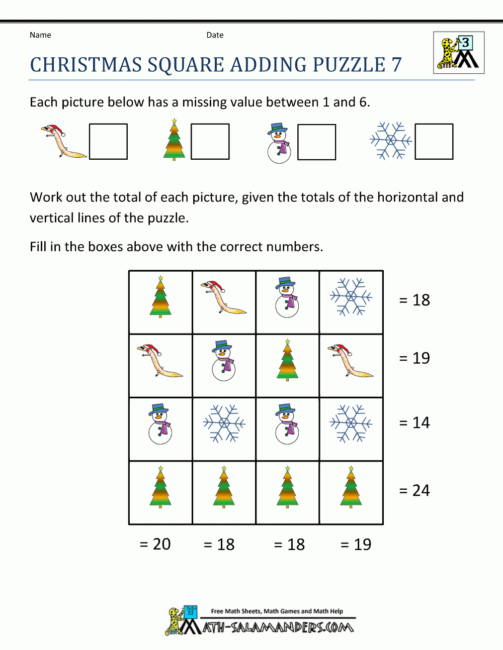 Christmas Math Worksheets throughout Place Value Christmas Worksheets