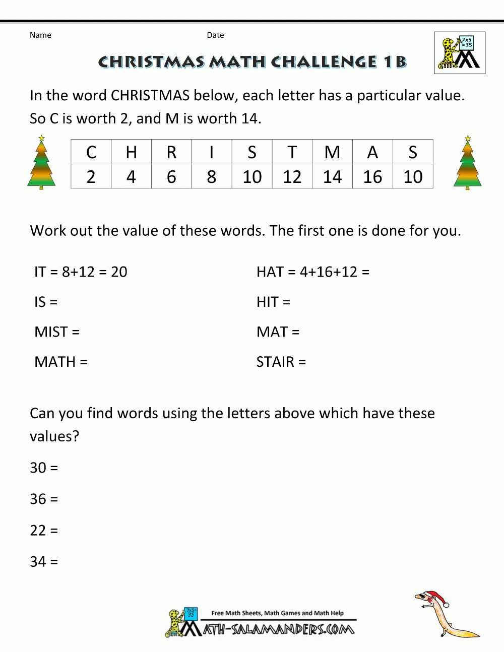 Christmas Math Worksheets with regard to 6th Grade Christmas Math Worksheets