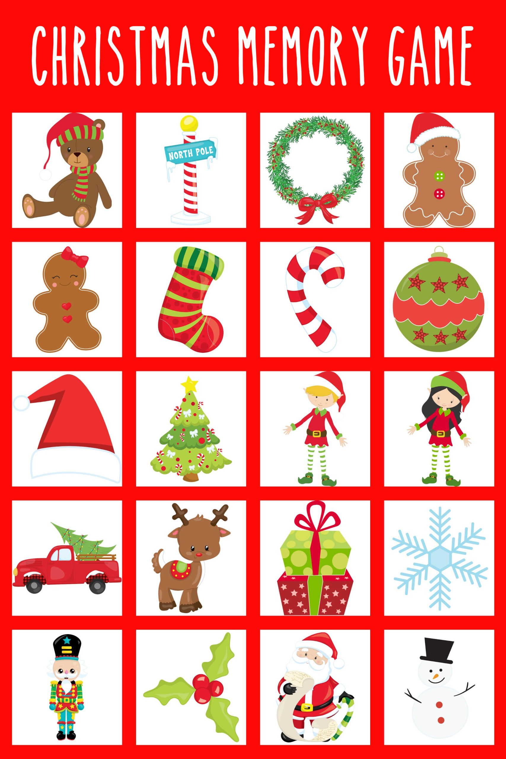 Christmas Memory Game - Free Printable - Extreme Couponing Mom pertaining to A Christmas Memory Worksheets