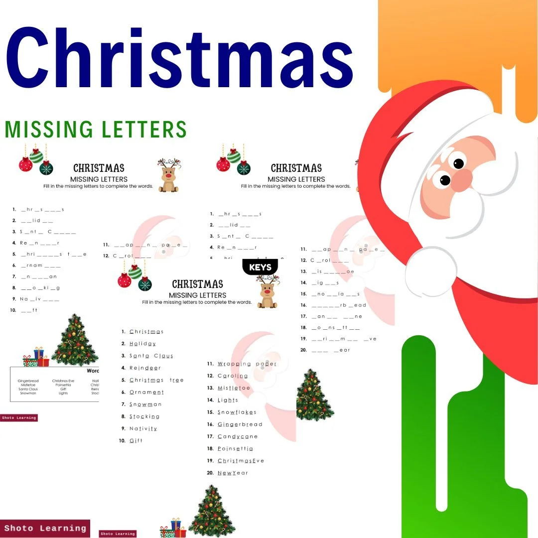 Christmas Missing Letters Worksheet – Fun Spelling Activity with regard to Christmas Missing Letter Worksheets