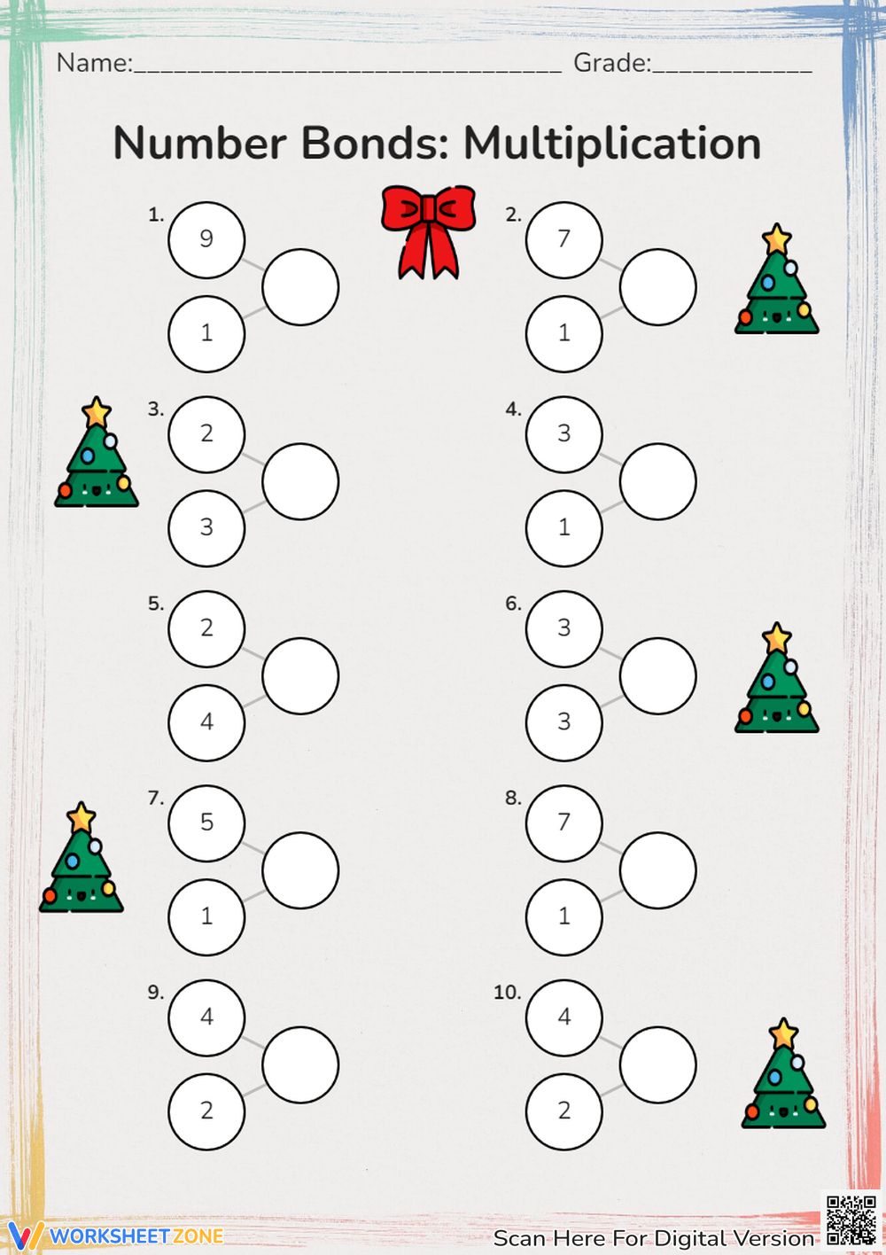 Christmas One-Digit Multiplication Worksheets & Printable within Christmas Themed Multiplication Worksheets