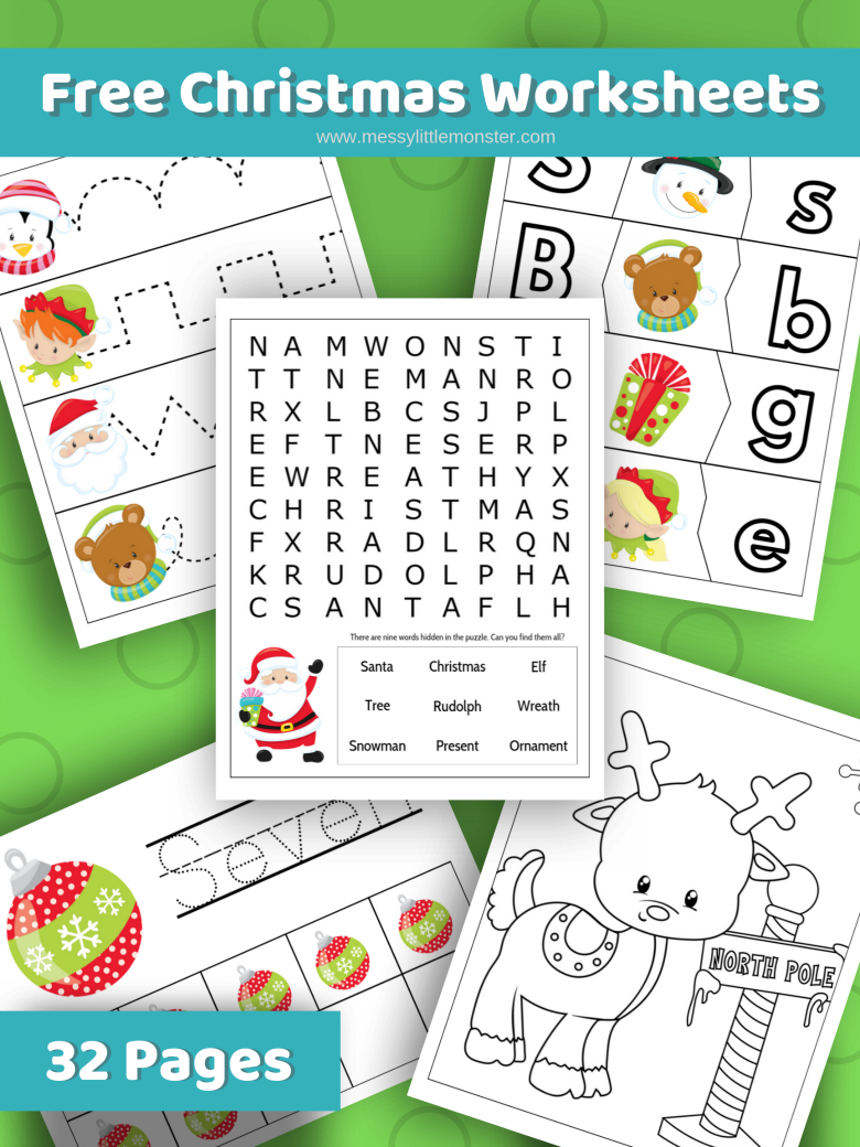 Christmas Printable Activities For Kids - Messy Little Monster with regard to Free Printable Christmas Activities Worksheets