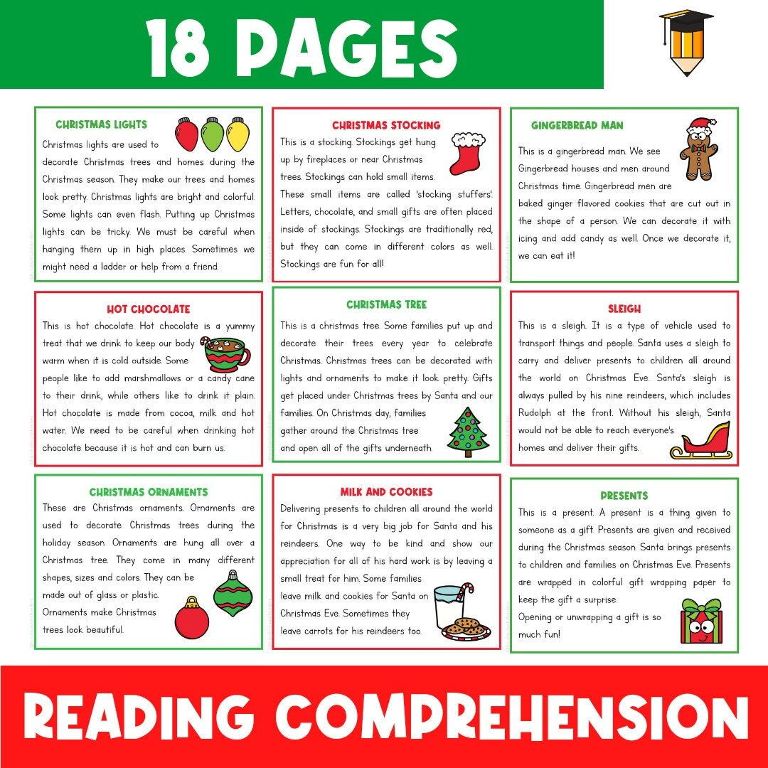 Christmas Reading Comprehension | Christmas Worksheets | Reading in Christmas Worksheets Reading Comprehension