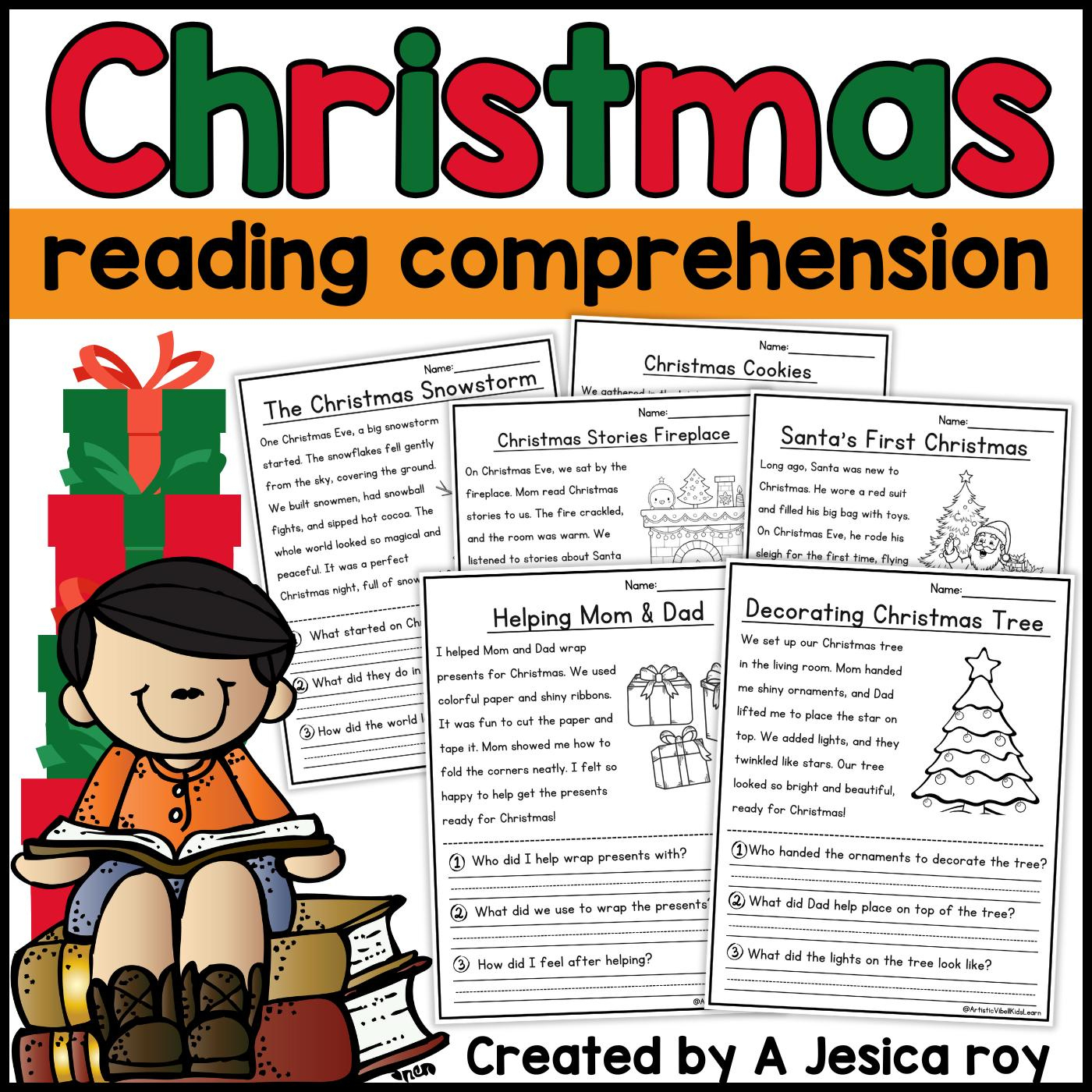 Christmas Reading Comprehension Fluency Passages And Questions inside Christmas Reading Worksheets 1st Grade