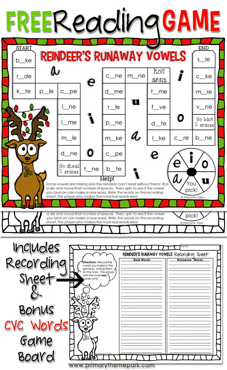 Christmas Reading Game Printable with Second Grade Christmas Worksheets