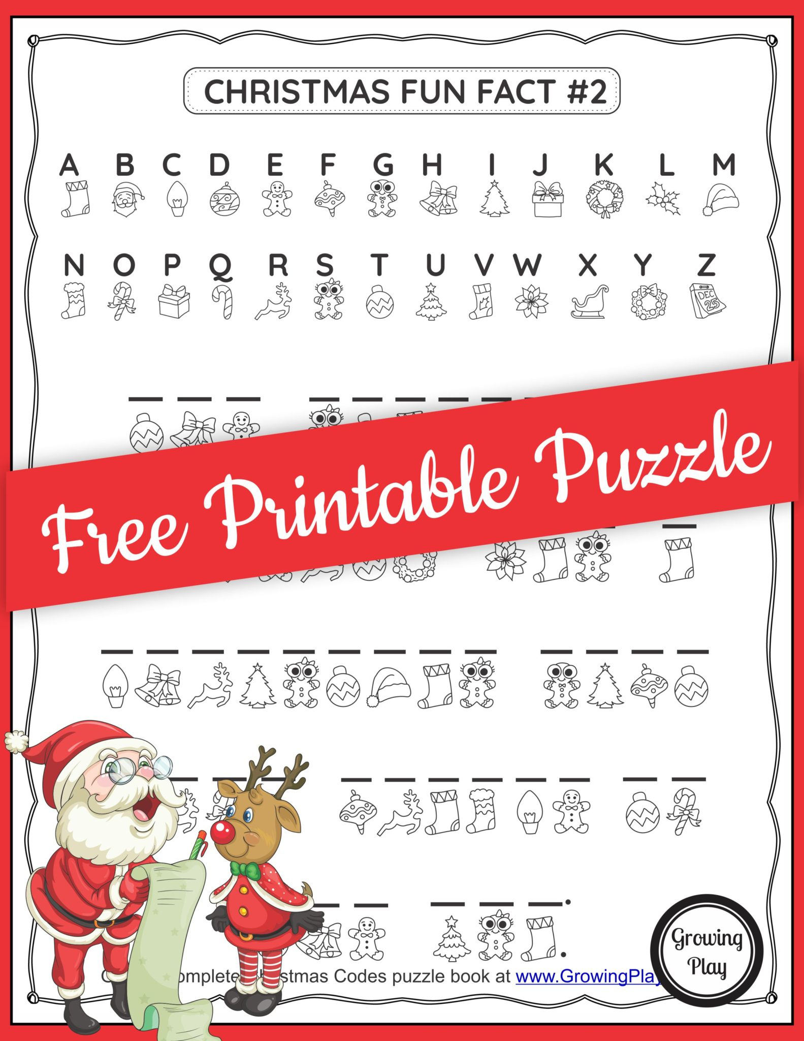 Christmas Secret Code Worksheet - Free Printable - Growing Play within Christmas Secret Code Worksheets