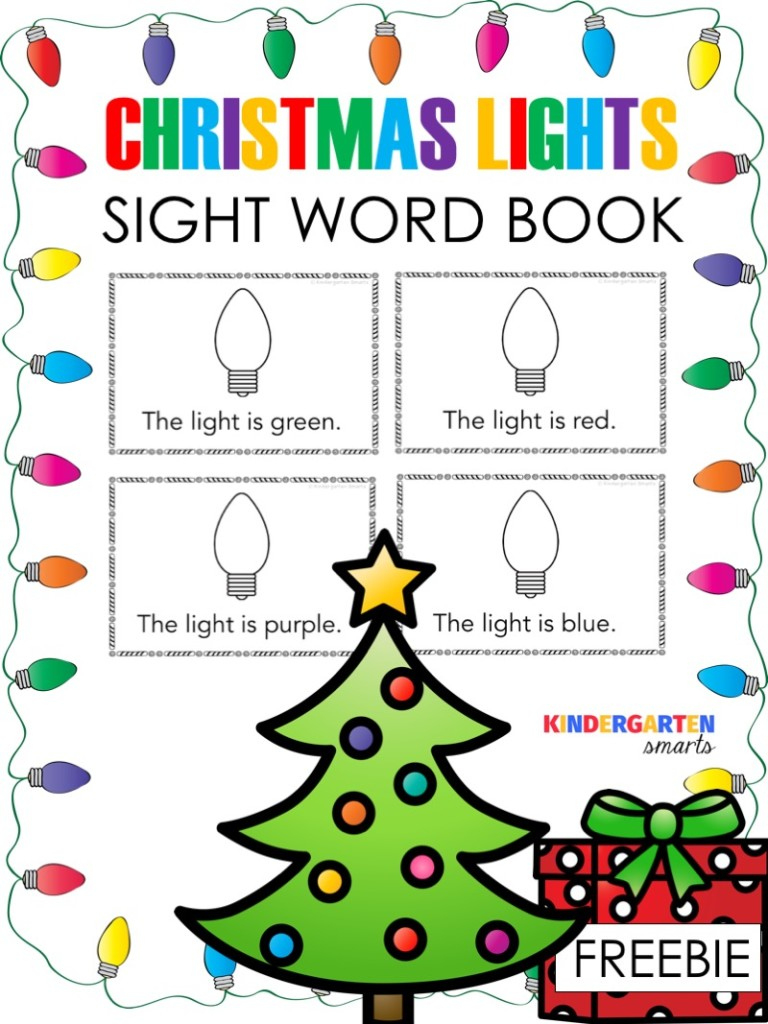Christmas Sight Word Book With A Freebie - Kindergarten Smarts for Christmas Sight Words Worksheets