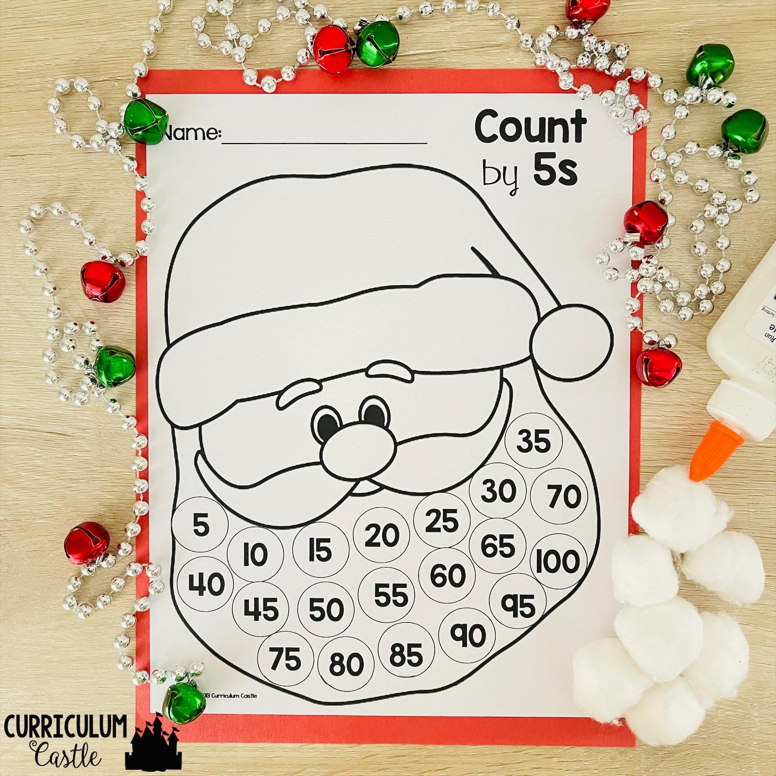 Christmas Skip Counting Activities {Free} - Curriculum Castle for Christmas Skip Counting Worksheets