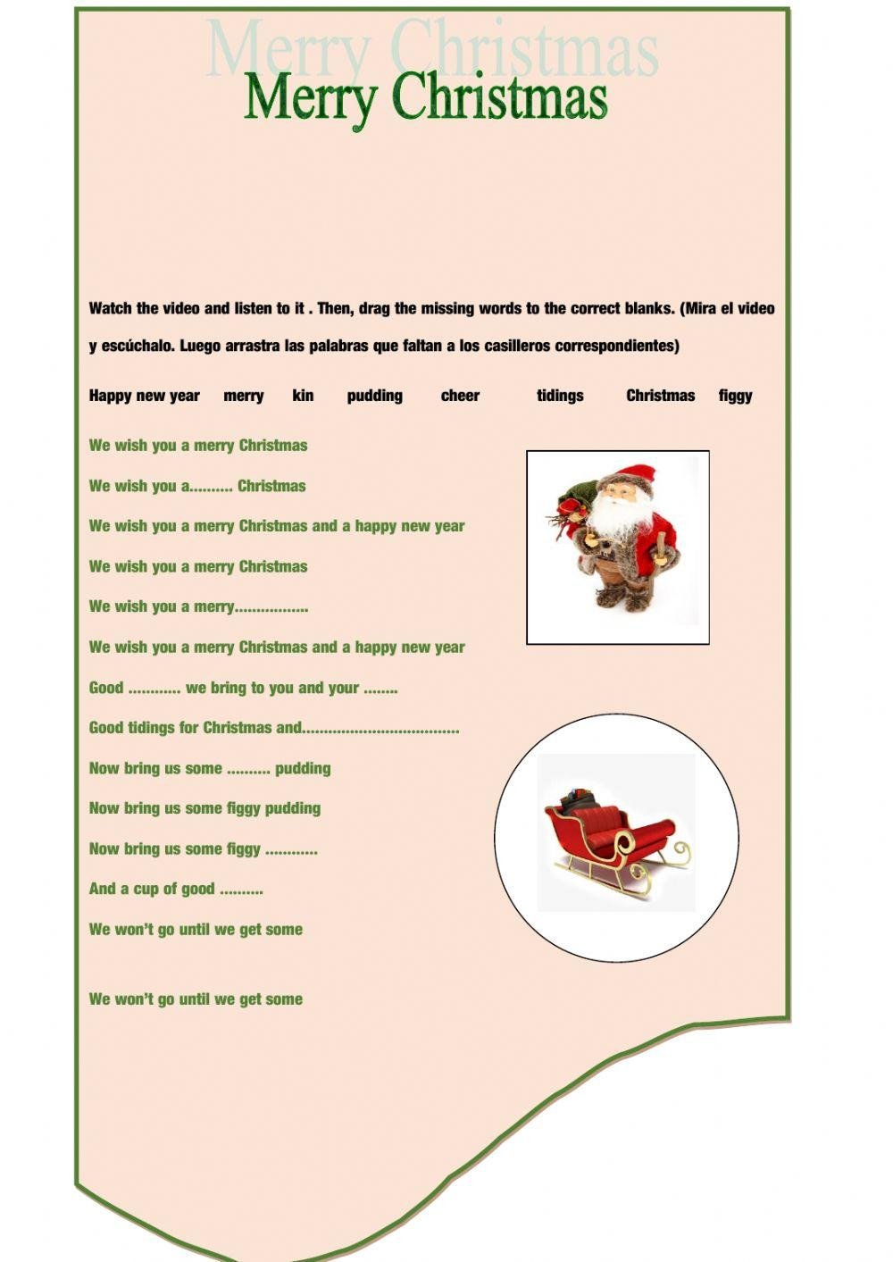 Christmas Song Interactive Worksheet - Worksheets Library for Christmas Song Worksheets With Pictures