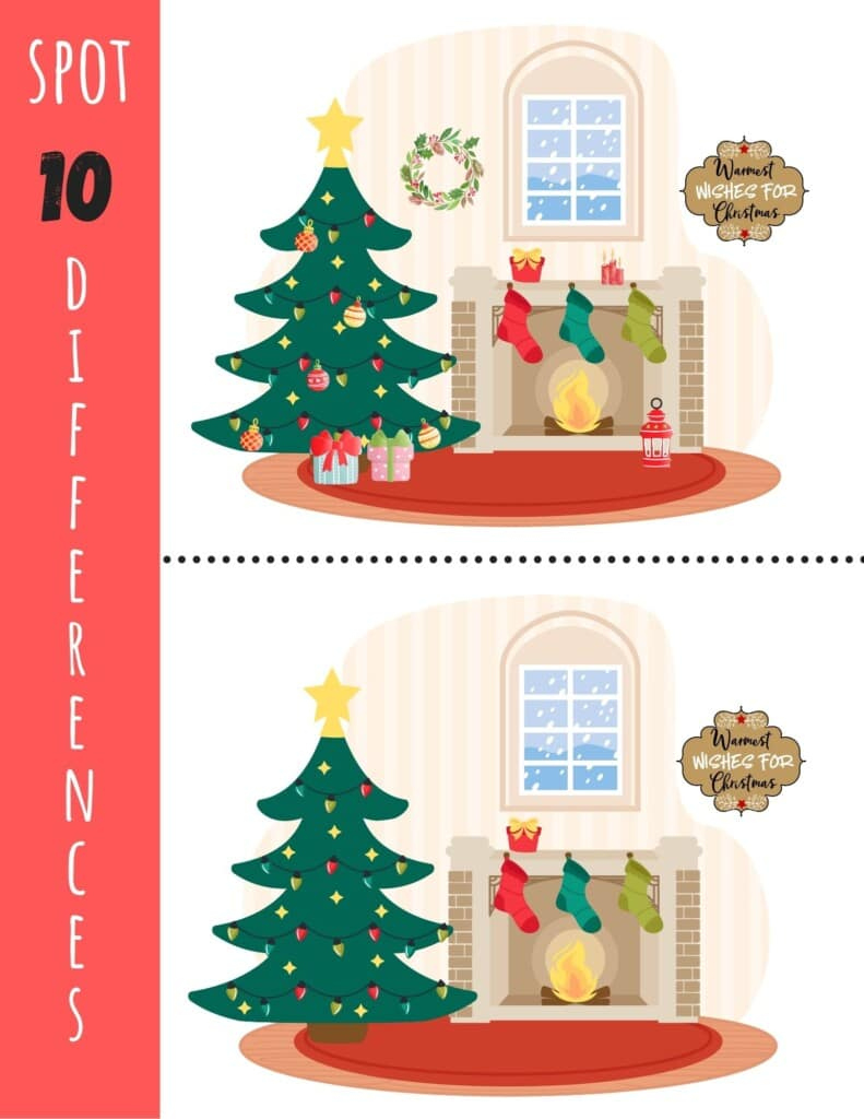 Christmas Spot The Difference - Free Printable! - Kids Activity Zone with regard to Spot The Difference Christmas Worksheets