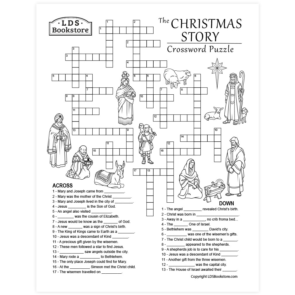 Christmas Story Crossword Puzzle - Printable in Christmas Crossword Puzzle Worksheets Answer Key