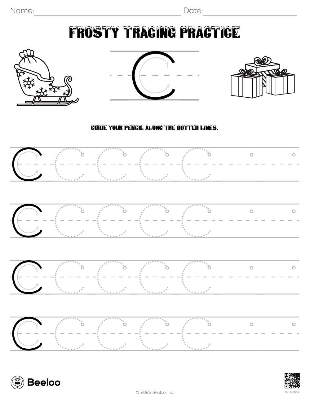Christmas-Themed Word Tracing Worksheets • Beeloo Printable Crafts with Christmas Letter Tracing Worksheets