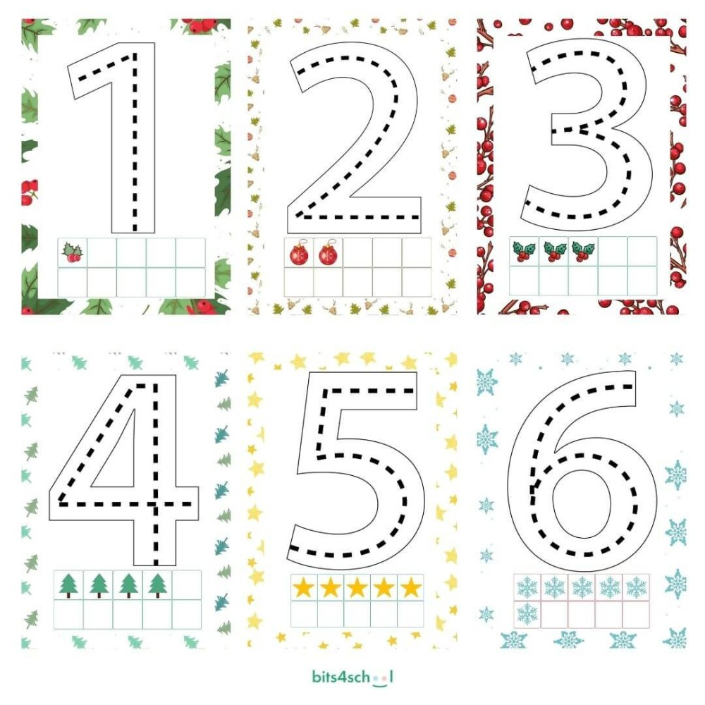 Christmas Tracing Numbers (Download) throughout Christmas Number Tracing Worksheets