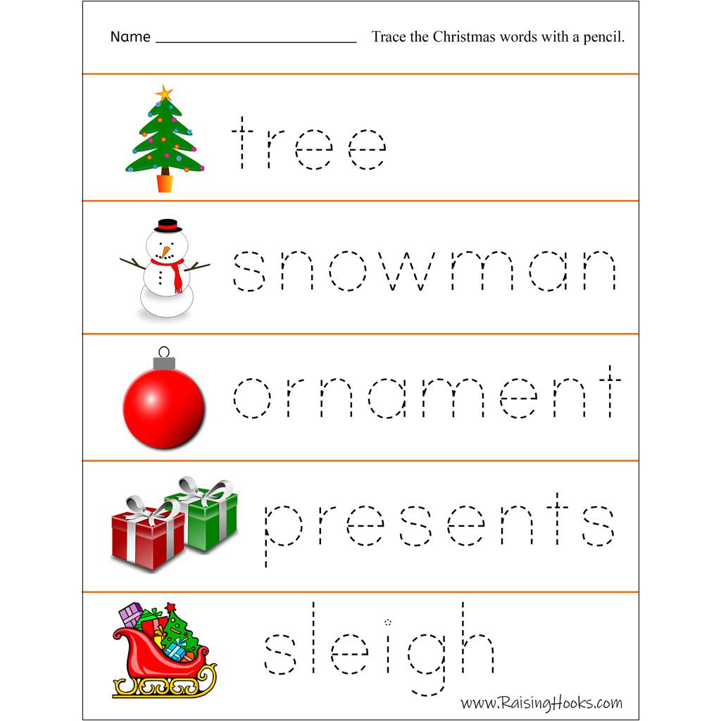 Christmas Tracing Worksheets - Raising Hooks within Free Printable Christmas Tracing Worksheets