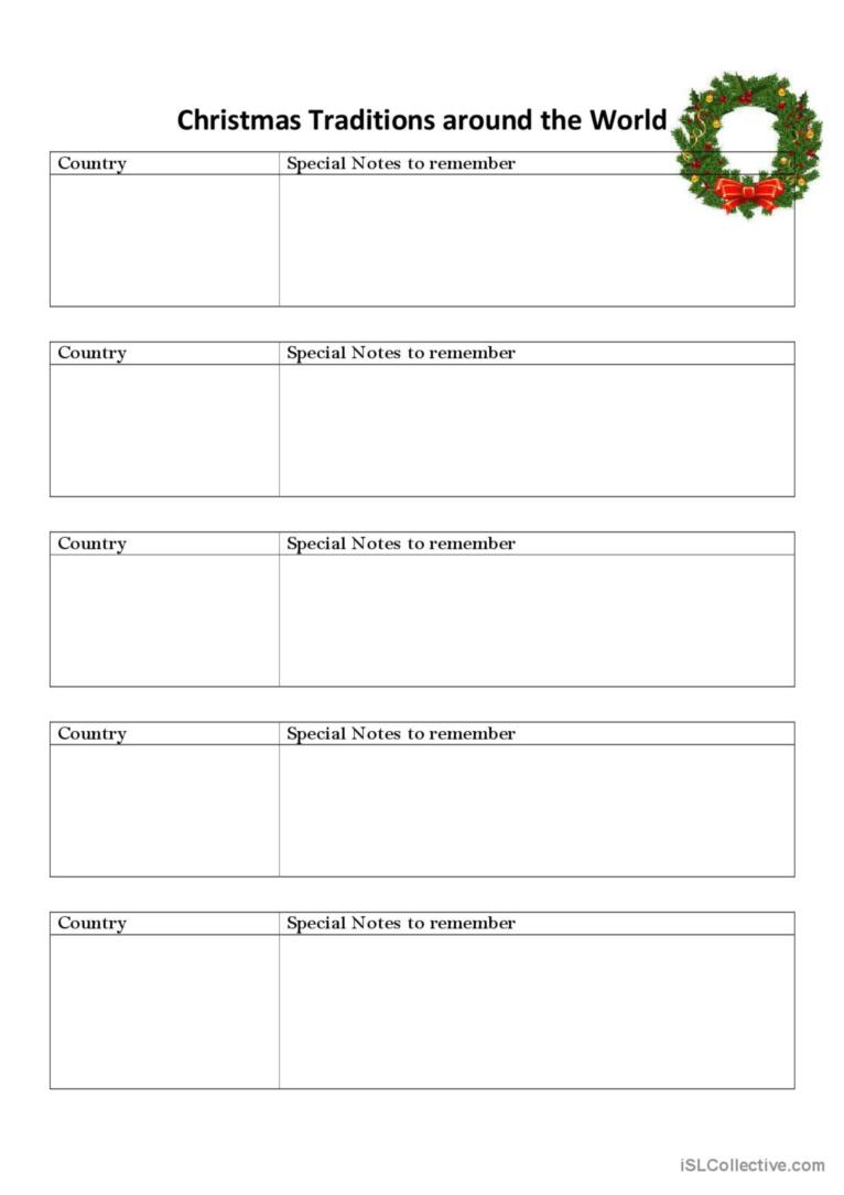 Christmas Traditions Around The Worl…: English Esl Worksheets Pdf with Christmas Traditions Around the World Worksheets