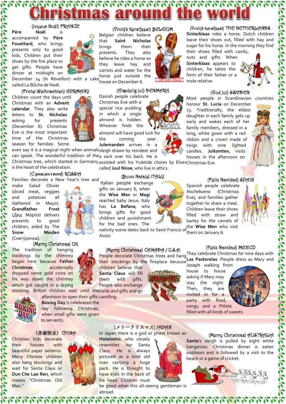Christmas Traditions Online Activity - Worksheets Library for Christmas Traditions In Different Countries Worksheets