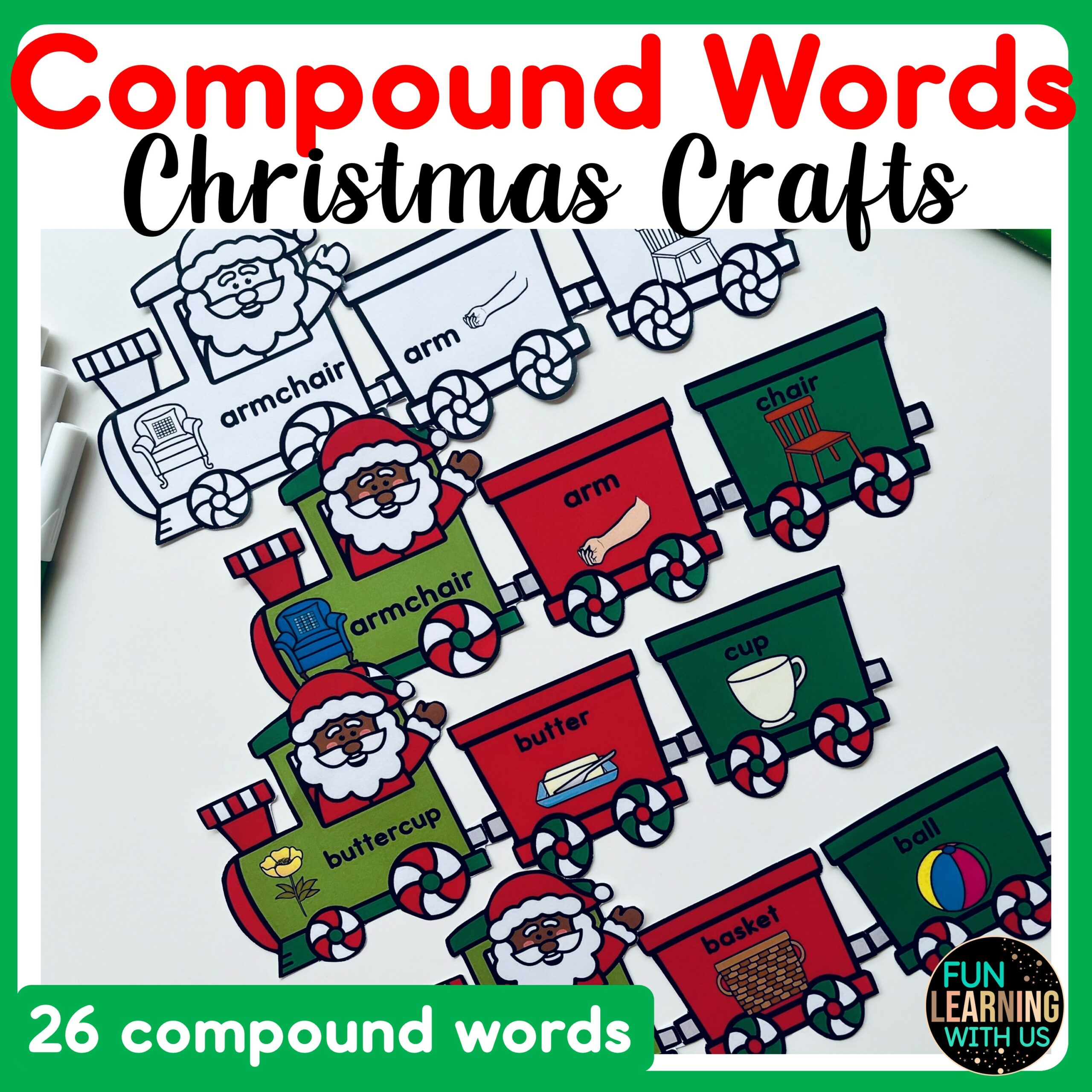 Christmas Train Compound Words Craft | December Kindergarten intended for Christmas Compound Words Worksheets
