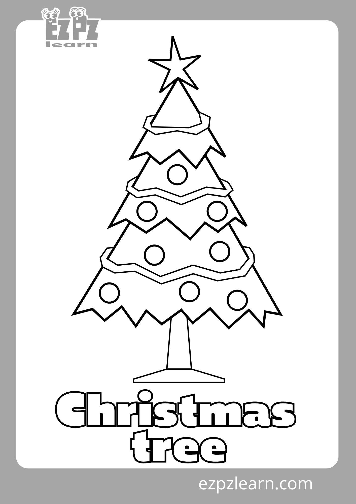 Christmas Tree Coloring Page - Ezpzlearn within Christmas Tree Worksheets For Preschool